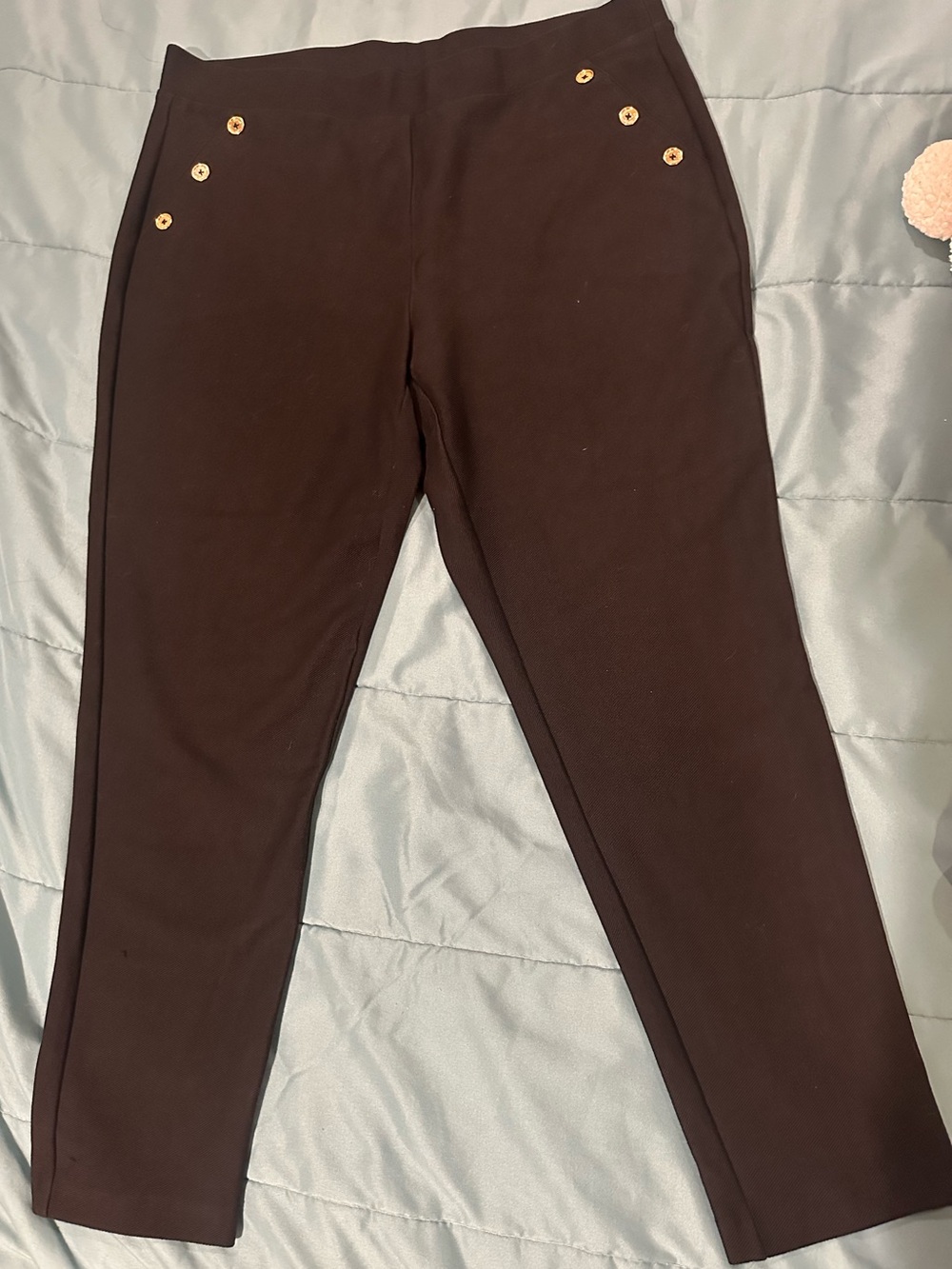 MICHAEL Michael Kors Black Pants with Tan Brand Tag